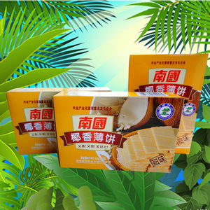 南国 海南特产薄饼160gX4盒 椰子椰香香蕉榴莲饼干代餐休闲零食品